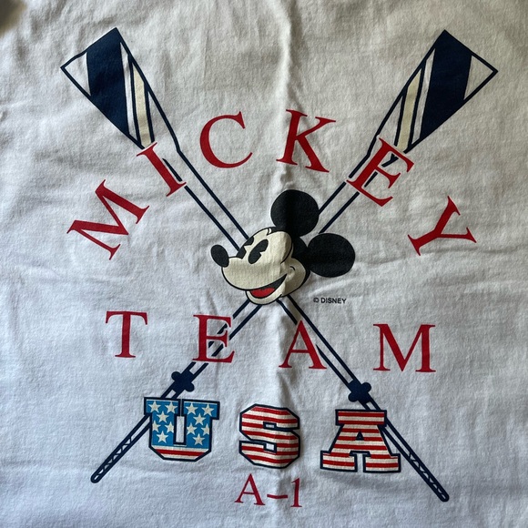 Vintage Mickey Mouse Team USA Rowing Graphic Tee - Picture 2 of 3